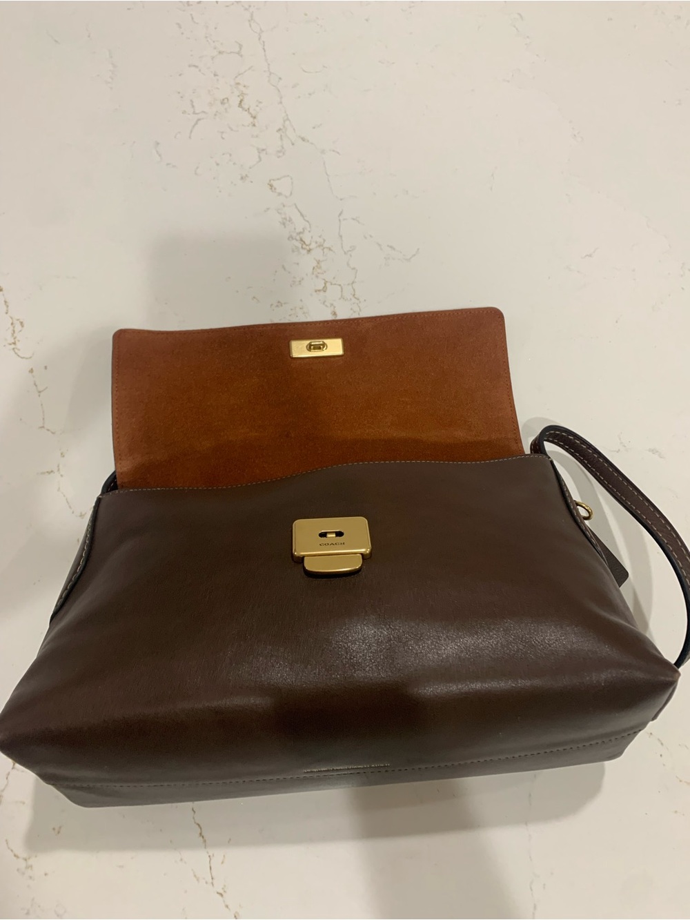 Coach Natural Grain Leather Chelsea Shoulder Bag 30 - Picture 8 of 16